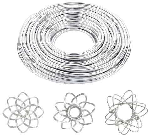 Basteldraht 3mm,Basteldraht,Draht Zum Basteln,10m Dicker Draht Biegsamer Aluminiumdraht Zum Basteln Schmuckherstellung Bindedraht Modellierdraht Diy-Skulpturen, Bonsai-Bäume (Silber)