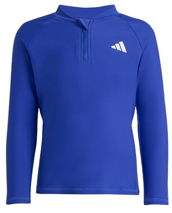 adidas unisex - barn Long Sleeves Zip Rashguard Kids Rash Guard-skjorta