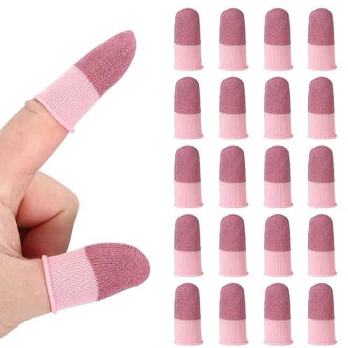 PATIKIL 20 Pezzi Guanti per Dita da Gaming, Rosa Scuro/Rosa Chiaro