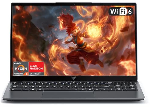 ACEMAGIC 15.6 Ordenador Portátil Ryzen 5 7430U, hasta 4.3GHz, Laptop 16 GB DDR4 RAM, 512GB M.2 NVMe SSD, WiFi 6, 1080 FHD, 180° Plegado, Tipo-C, USB 3.2, HDMI, BT5.2, Portatil Trabajo Estudio Gris