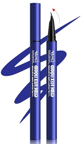 Erinde Dunkelblau Eyeliner, mit 18° Gebogener Präzisionsspitze, Wasserfest & Wischfest Eye Liner, Hochpigmentiert, Schnelltrocknend und Langanhaltend, Geschmeidige Linien, Anfängerfreundlich, Vegane