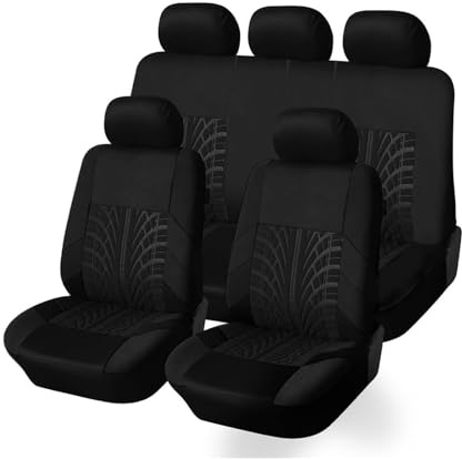 QSJKLC Autositzbezüge für Leapmotor T03 2024 2025 2026, Sitzbezüge Sets Compatibile Con Airbag Laterale Vordersitze und Rückbank,Black- 5 Seats