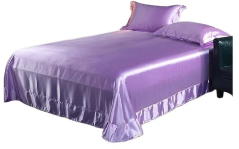 Satin sängkläder set silke lakan och örngott, set silkeslena lakan med fläckar, drottning (färg 15,250 x 250 cm 3 st set)