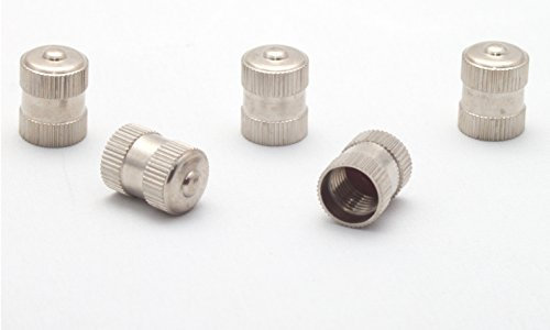 5X Ventilkappen lang leicht Riffel Metall mit Gummiring Dichtung Farbe: Silber Chrom Ventilkappe Vslr