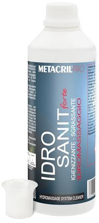Metacril Pro Idro Sanit Forte con dosificador graduado, limpiador para sistemas de hidromasaje, tratamiento de mantenimiento - 500 ML