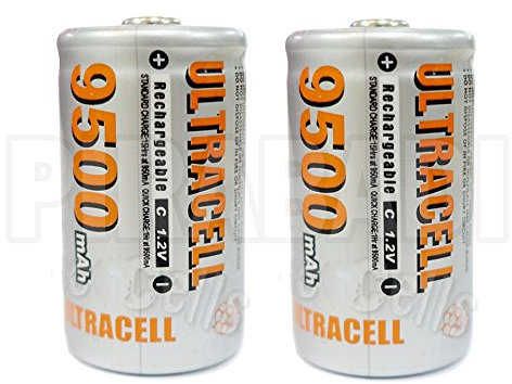 2 pilas pilas C R14 LR14 9500 mAh recargable 1.2 V Ni-MH batería recargable