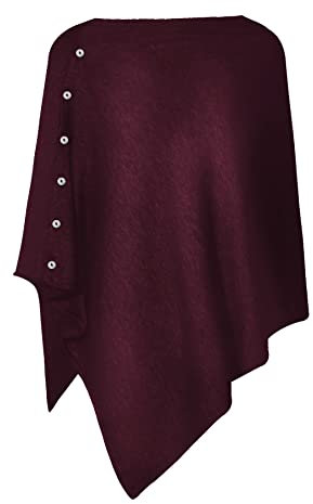 PULI Damen Schal Poncho Decke Cape Cardigan Kaschmir/Kaschmir Wickelschal für Frühling Sommer Herbst, Burgund, Gr. Einheitsgröße