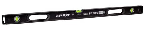 PRO900 Heavy Duty Nivel de burbuja 100cm con perfil ergonómico - ERS+ (Easy Reading System) Nivel de precisión con tapones antichoque - Color Negro