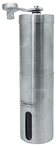 Nerthus FIH 809 molinillo café manual acero inoxidable con muelas cerámica ajustable ideal para hogar oficina y viaje