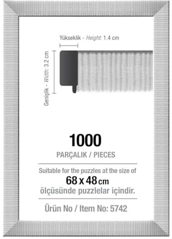 Pusselram med 1 000 bitar - 30 mm: Vit