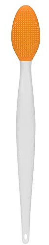 Brosse Nettoyante pour le Nez en Silicone, Brosse à Lèvres Exfoliante en Silicone, Brosse à Lèvres Exfoliante Nettoyante en Profondeur avec Double Face, Brosse Faciale pour le Nettoyage(Orange)