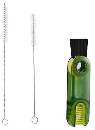 Cepillo de Limpieza, Cepillo de Limpieza Multifunción 3 en 1 y 2 Pcs Cepillos de Paja, Cepillos de Limpieza de Hendiduras, Cepillo de Limpieza de Botellas de Agua, Cepillos de Limpieza de Paja