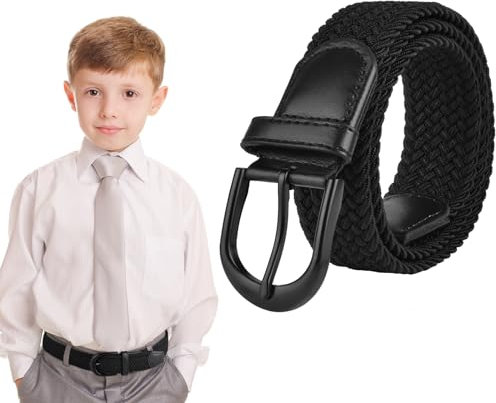 Flintronic Kinder Gürtel - Elastischer Flechtgürtel für Jungen & Mädchen, Stretch Stoffgürtel für Hosen & Jeans - Vielseitiger Gürtel für Teenager & Junioren