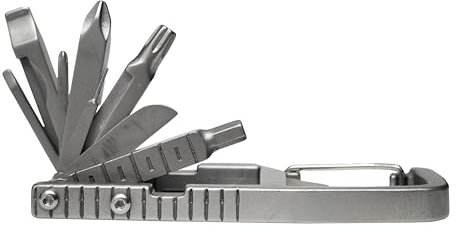 PELZ 12 in 1 Multi Tool Carabiner, Folding Tool Kit, Keychain Multitool, Screwdrivers, Bottle Opener, Phone Holder for Camping, Hiking, Everyday Use