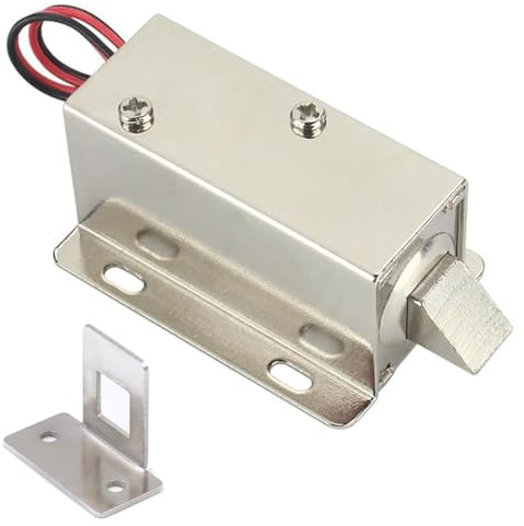 EALRIDV Serratura Magnetica Elettrica, Serratura Elettromagnetica Installazione 4 Direzioni Rapida, Impermeabile con Forza 1.5-3.6N e Corsa del Catenaccio 10cm per Armadietti e Cassetti (24V)