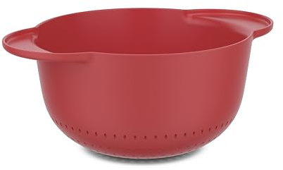 Mepal Colander Chef it, Drains Quickly, Non-slip Base for added Stability, Dishwasher Safe, Kitchen Gadgets, 3000 ml, Coral