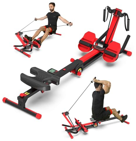 HSP Rowing Ergometer [2 in 1 Ergometer & Abdominal Trainer] folding - Training device - Rowing Machine - Rudermaschine für zuhause - Endurance training