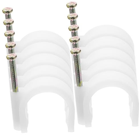 HOMSFOU 50stücke Drahtklammern Für Ethernet Kabel Pe-material Kabelhalter Mit Stahlnagel Drahtclips Für Lautsprecher Und Tv Koaxialkabelclips Für
