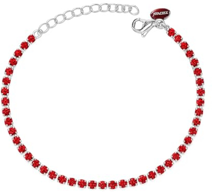 Louis Ciocchetti dal 1887 Pulsera de tenis de acero con circonitas 5A, joya elegante para mujer y hombre, medida ajustable 16 + 4 cm, hipoalergénica, idea regalo, 2mm, Acero inoxidable, No es una