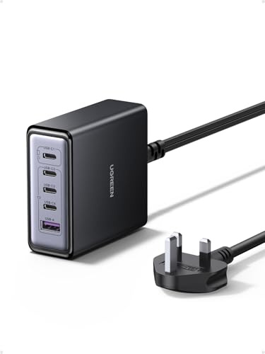 UGREEN 65W 5-Port USB C GaN Charger Station | GaN Fast Charger for iPhone 17-8, Galaxy S25/S24, Pixel 9/8. 5-port Compact Design, Perfect for Home and Office setup