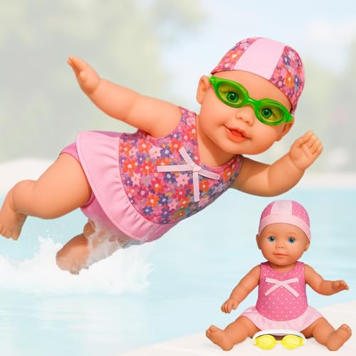 Koolbitz Swimming Pool Baby Doll for Bathtub Realistic Floating Water Doll with Moving Arms and Legs Water Play Toy for Skill Development Toy for Kids 3+ & Above (Swim- G)