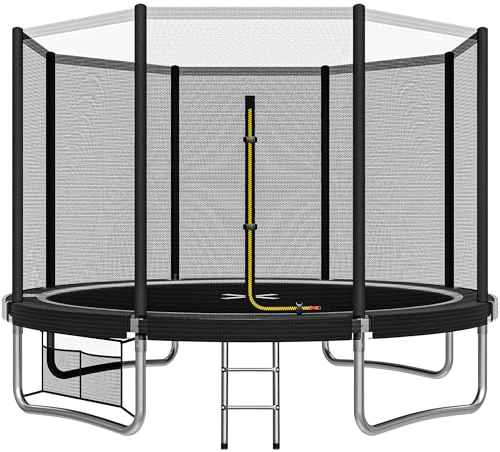 JUMMICO Trampolin Outdoor Ø 183/228/305/366/427 cm, GS-Zertifizierung Gartentrampolin für Kinder mit Leiter und Seitentasche