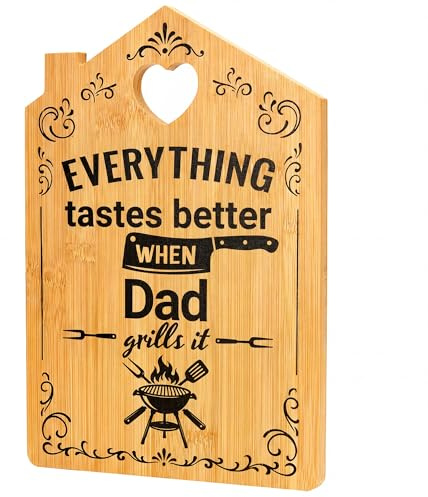 Gift for Dad, Engraved Bamboo Cutting Board from Daughter Son | 31 x 21 cm engraved bamboo cutting board gift for Dad; practical kitchen keepsake for Father's Day, birthdays and Christmas