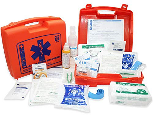 Kit Pronto Soccorso Medico per (Aziende fino a 2 dipendenti) con Ghiaccio Pronto uso per Casa, Auto, Campeggio e Ufficio, Made in Italy – FIRSTMED