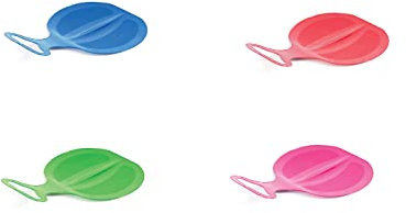 NEUSTANLO 4 Stück Porutscher Schneeflitzer Schneerutscher Po Rutscher Schlitten Bob mit Handgriff farblich Sortiert Edition 1