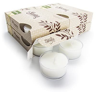 Pure Gardenia Premium Tealight Candles Bulk Pack - Highly Scented with Essential & Natural Oils - 24 White Tea Lights - Beautiful Candlelight - Made in the USA - Flower & Floral Collection