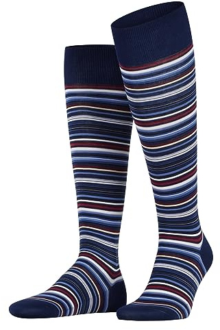 FALKE Microblock M Kh cotone al ginocchio fantasia 1 paio, Calzini lunghi Uomo, Blu Royal Blue 6000, 41-42