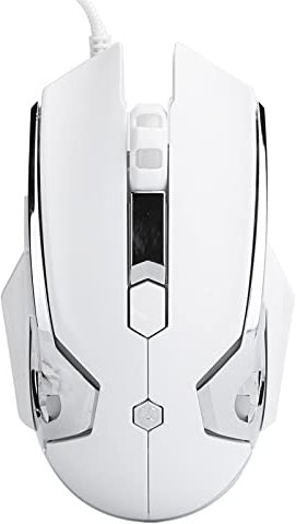 Kabelgebundene Maus, 125 Hz, 6 Tasten, 4-Fach DPI-einstellbares Plug-In, Externes Computer-Eingabegerät, für Spiele und Büro(Weiß)
