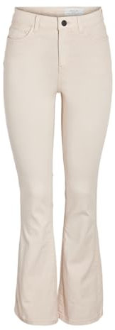 NOISY MAY Damen Nmsallie Hw Flare Oatmeal Noos Schlagjeans, Oatmeal, 30W / 30L EU