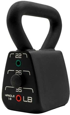 PowerBlock Adjustable Kettlebell, 18-35 lb. Weight Set, Durable Long Lasting Build, Innovative Workout Equipment for Home & Commercial Gyms, Black