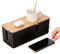 Caja de cables negra, caja de gestión de cables, caja grande organizador de cables con tapa de madera para cables, adaptador de caja de gestión de cables, organizador de cables, organizador de cables