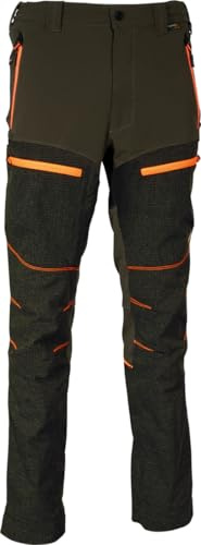 COFRA KREIEN (04 Fango/Nero/ARANCION 64 Taglia 64 Pantaloni Altamente Resistente alle Abrasioni, rovi, Spine, per Caccia Trekking e lavori estremi