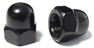 BACSHBY 10 Pièces Écrous Borgnes M10, Acier Inoxydable A2 V2A DIN 1587, Hexagonaux Noir Forme Bombée Cache Écrous pour Boulons, Vis,Tiges Filetées