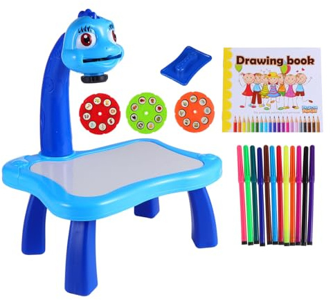 ifundom Mesa de Dibujo para Niños Azul de Plástico Proyector