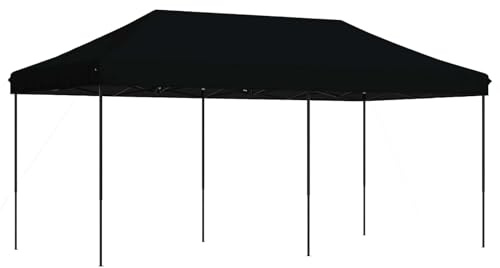 vidaXL Tenda Party Nero 292 x 580 x 315 cm Tessuto Oxford, Giardino e terrazza, tendone Moderno, Gazebo per Eventi, Gazebo Pieghevole, Padiglione all'aperto, Ombra per Festival, rifugio temporaneo