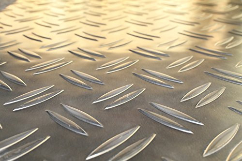 Tôle aluminium avec rainures en forme de larmes de 1,5 x 2,0 mm - Dimensions de tôle jusqu'a 1000 x 1000 mm, Métal, Longueur mm: 300, Largeur mm: 300