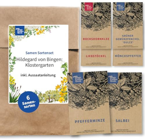 Jardin du monastère de Hildegard von Bingen - Kit de graines avec 6 plantes médicinales médiévales