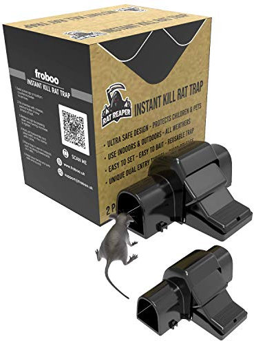 Rat Reaper – Pièges à Rats sans cruauté Qui tuent instantanément | Prêt à l'emploi avec appât au Beurre de cacahuète | Meilleurs pièges à Rats pour l'intérieur (2 Paquet)