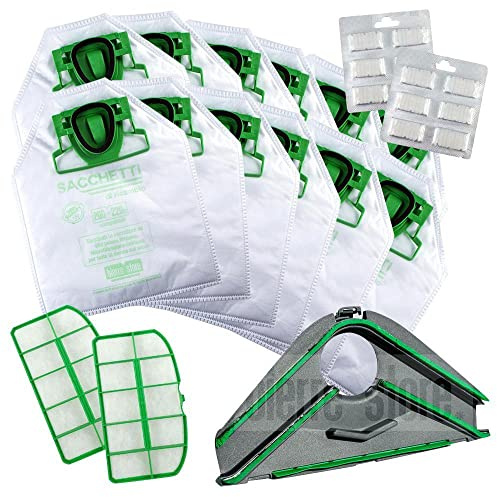 SACCHETTI FOLLETTO VK 200 VK 220S 12 SACCHETTI, FILTRI, PROFUMI E SOTTOSPAZZOLA VK200-220S COMPATIBILI