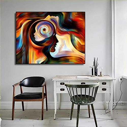 Tableau Murale,Peinture À l'huile sur Toile Sinvisible Homme Abstrait pour Salon pour Chambre À Coucher Mur Art Décoration De La Maison Belle Image, Affiches pour Murs De Chambre Adulte-50X70Cm