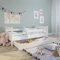 Kids Collective Kinderbett Jugendbett 80x160 cm mit Rausfallschutz | Voll-Holz inkl. Matratze Lattenrost & Schublade in weiß Kiefer | Mädchen Jungen Bett skandinavisch