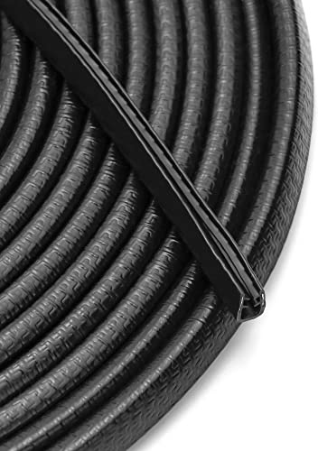 QWORK® Joint Porte Voiture, Protection Portiere Voiture, Renforcement Métallique, Bord en Forme De U, 10 M, Noir