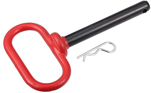 X AUTOHAUX 1/2 x 3 5/8 Inch Trailer Towing Handle Hitch Clevis Pin and Clip for Lawn Mower Trailer Towing Cargo Boat RV Car Truck Bike Tractor Tow Hitch Lock Pins Red
