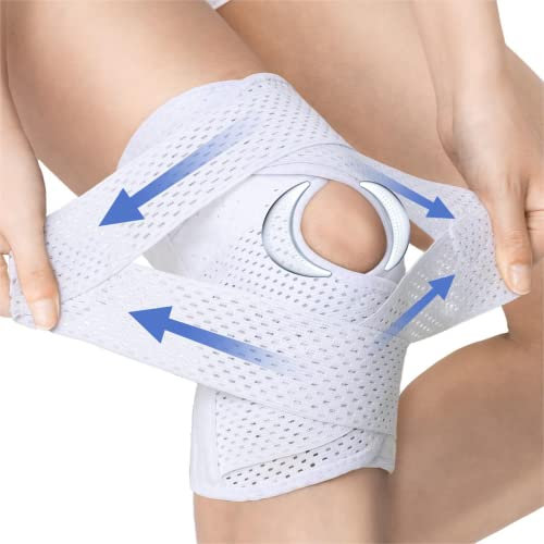 ProWaves Kniebandage für Männer Damen mit Seitenstabilisatoren, Patella Kniebandage für Meniskusriss, Knieschmerzen Lindern, Sport, ACL, Arthritis, Erholung, Kniestütze Verstellbare M