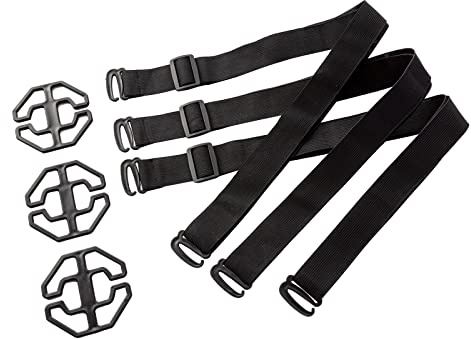 Genina 3 Pack Adjustable Elastic Straps Adjustable Bands for Recliner Sofa Covers 3 Seater Recliner Loveseat Chair Cover, Black