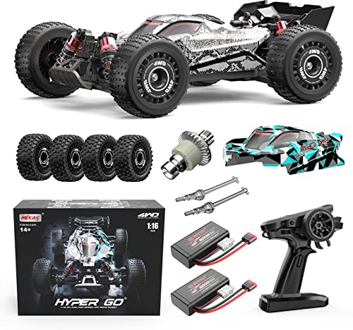 HYPER GO H16PL 1/16 RTR Fast Brushless RC Buggy for Adults, Max 38 mph RC Truck, 4WD High Speed Racing Car with 2S 2000 mAh Battery for RC Basher